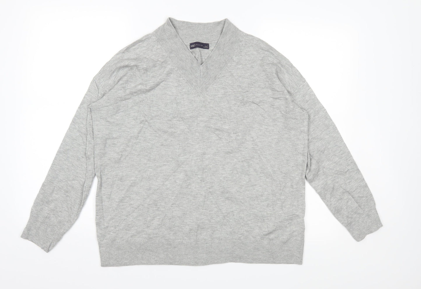 Marks and Spencer Mens Grey  Knit Pullover Jumper Size M