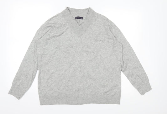 Marks and Spencer Mens Grey  Knit Pullover Jumper Size M