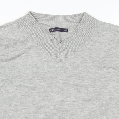 Marks and Spencer Mens Grey  Knit Pullover Jumper Size M