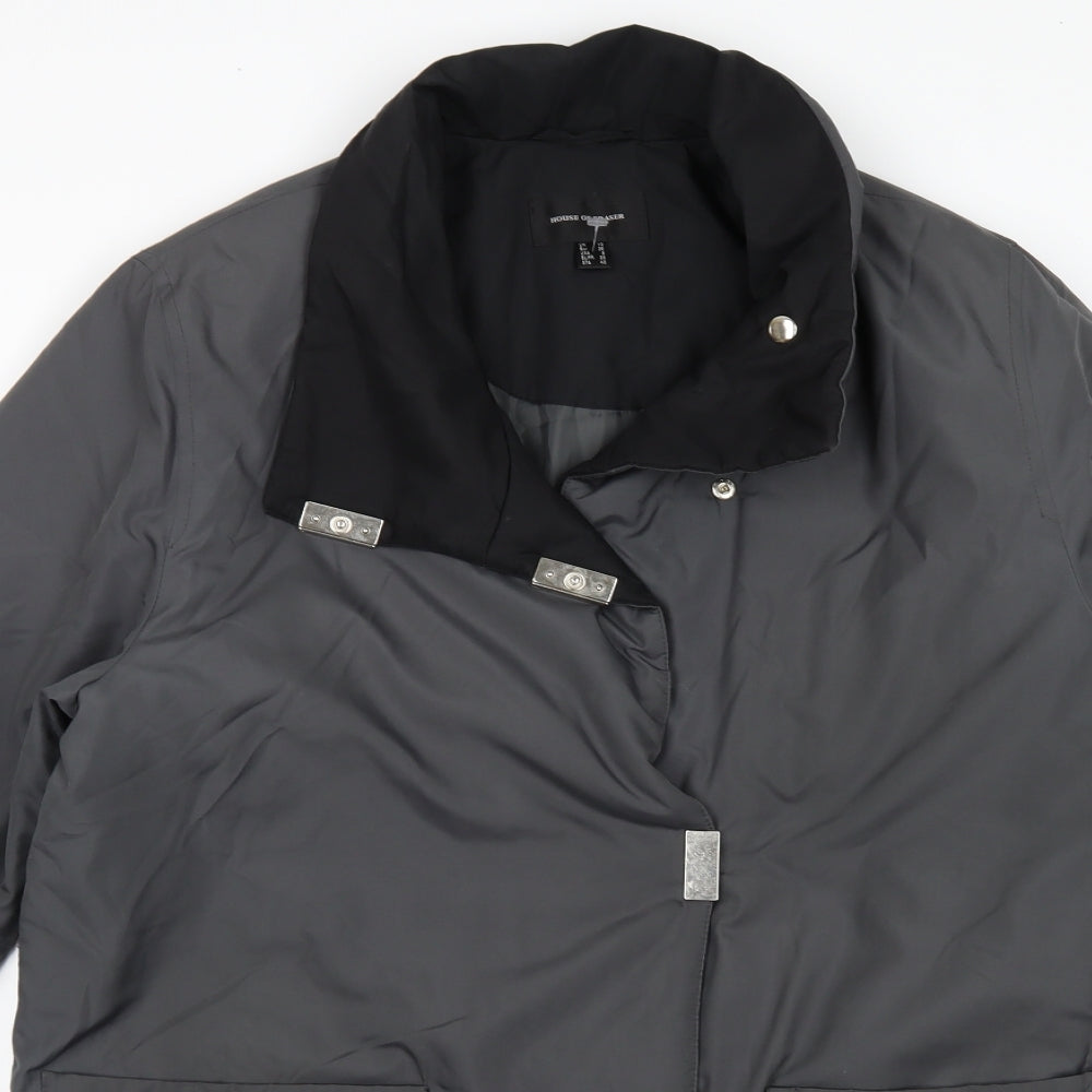 House of Fraser Womens Grey   Overcoat Coat Size 10