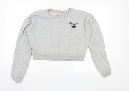 Miss Selfridge Womens Grey   Pullover Sweatshirt Size 10