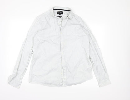 Pull&Bear Mens Grey Polka Dot   Button-Up Size L