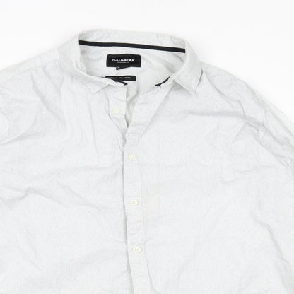 Pull&Bear Mens Grey Polka Dot   Button-Up Size L