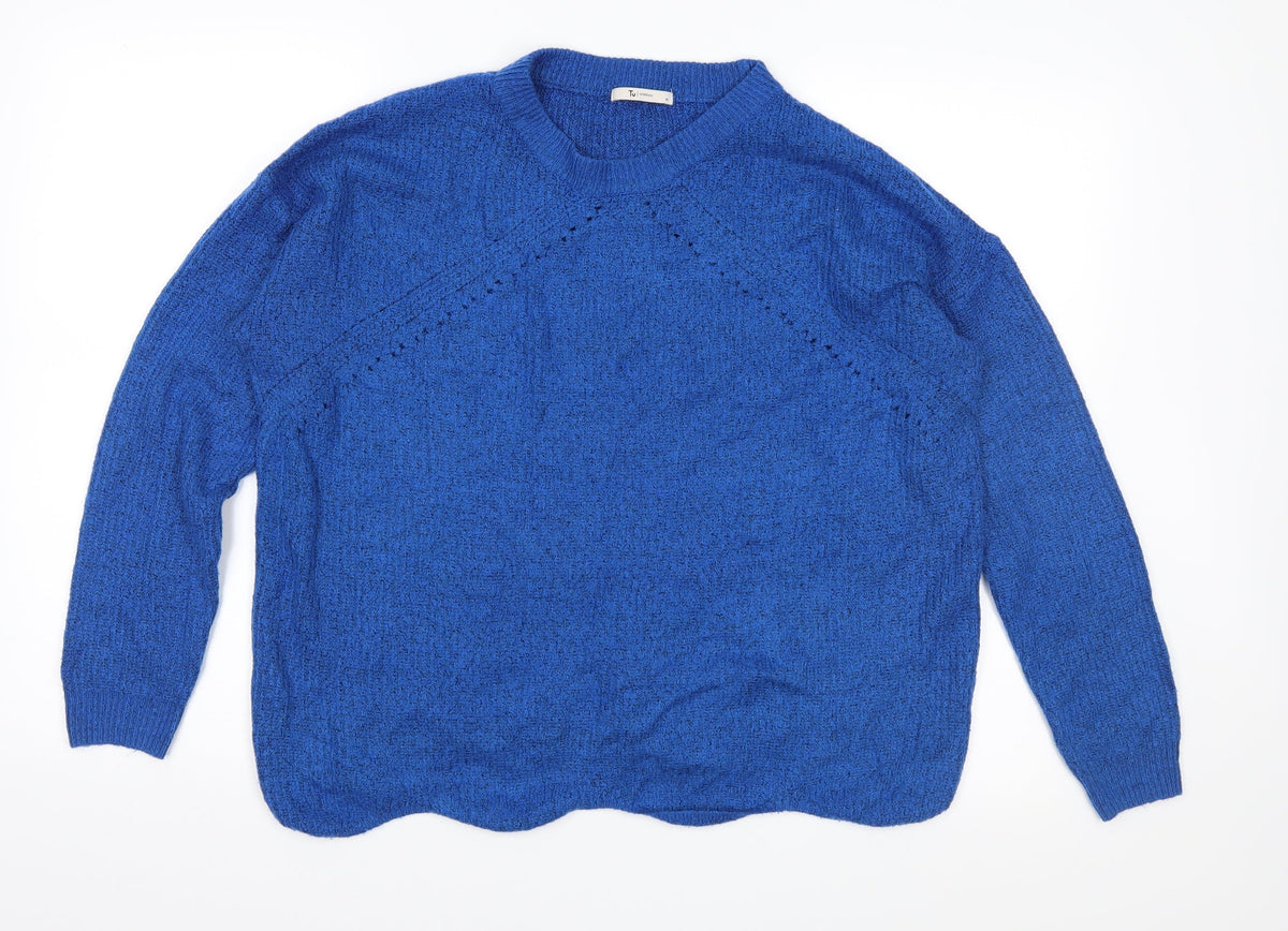 Tu Womens Blue  Knit Pullover Jumper Size 14