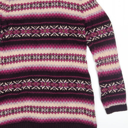 Maggie & Zoe Girls Pink Fair Isle Knit Overcoat Coatigan Size 7 Years
