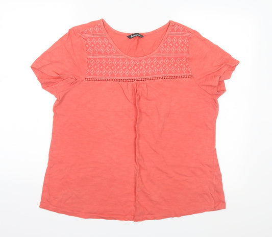 Womens UK Size 14 Bonmarché Pink Basic T-Shirt