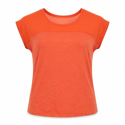 Womens UK Size 16 Authentic Orange Basic T-Shirt