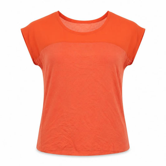 Womens UK Size 16 Authentic Orange Basic T-Shirt