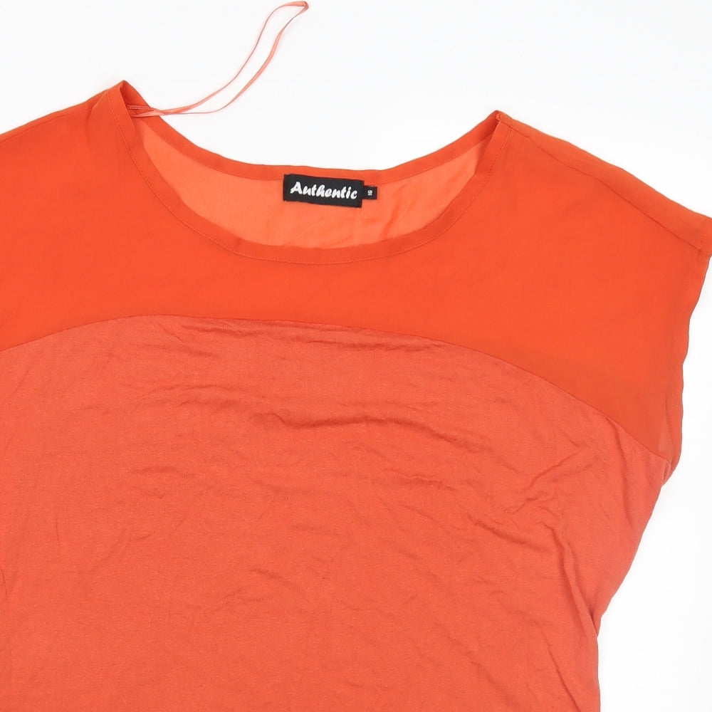 Authentic Womens Orange   Basic T-Shirt Size 16