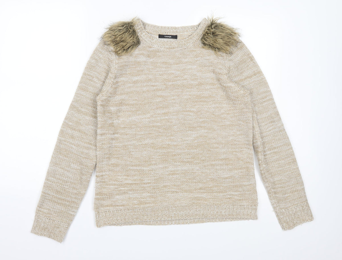 George Womens Brown  Knit Pullover Jumper Size 12
