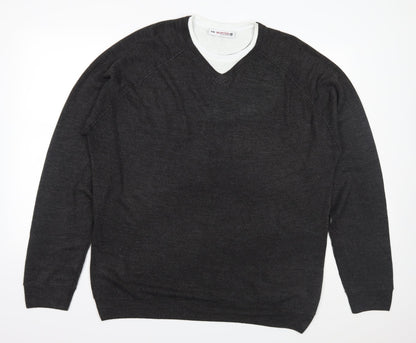 Burton Mens Grey  Knit Pullover Jumper Size 2XL