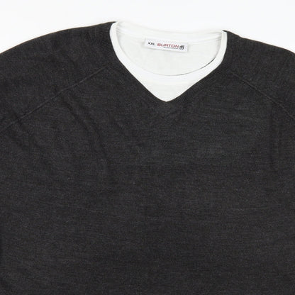Burton Mens Grey  Knit Pullover Jumper Size 2XL