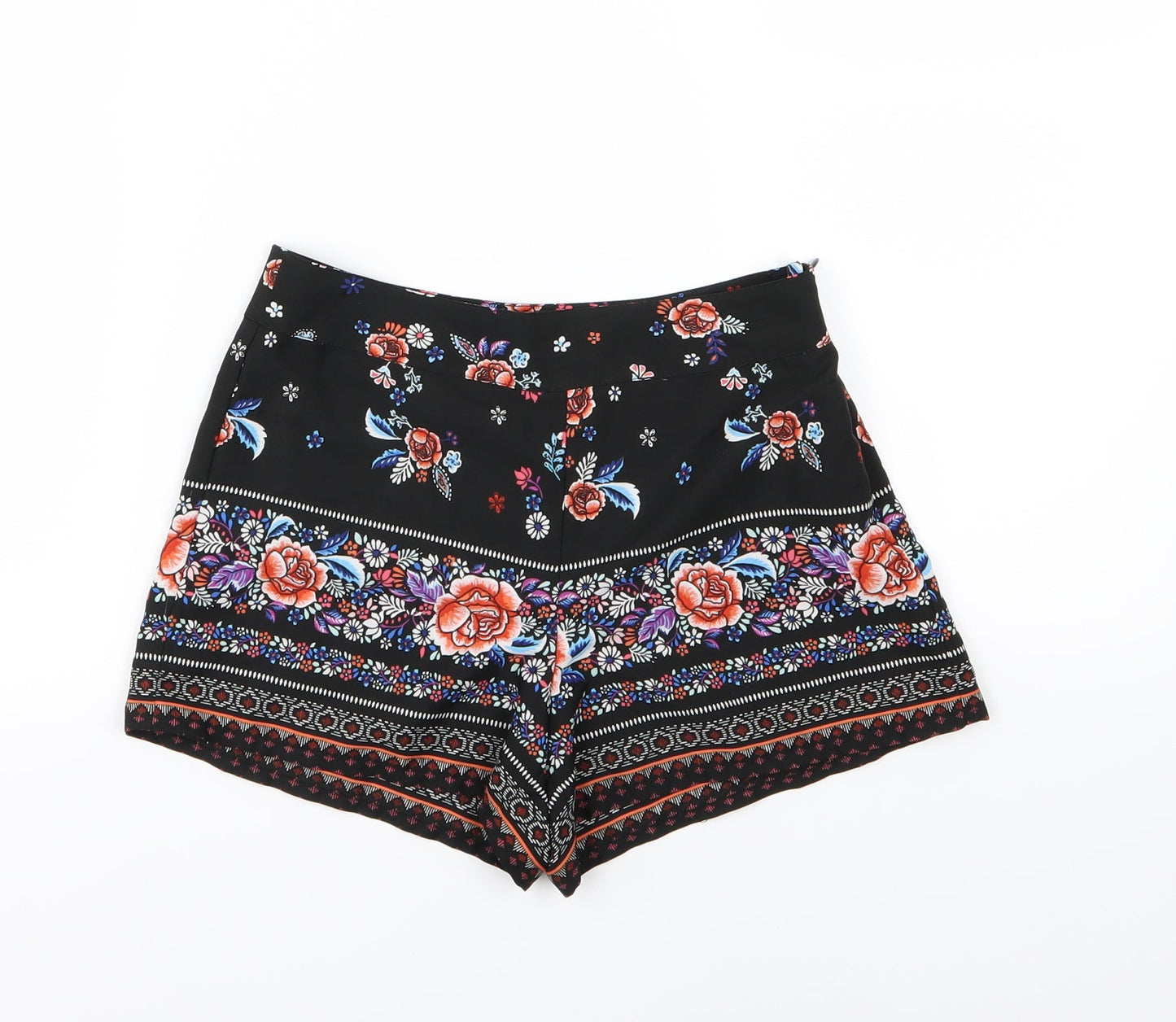 New Look Girls Black Floral Chiffon Sailor Shorts Size 10 Years