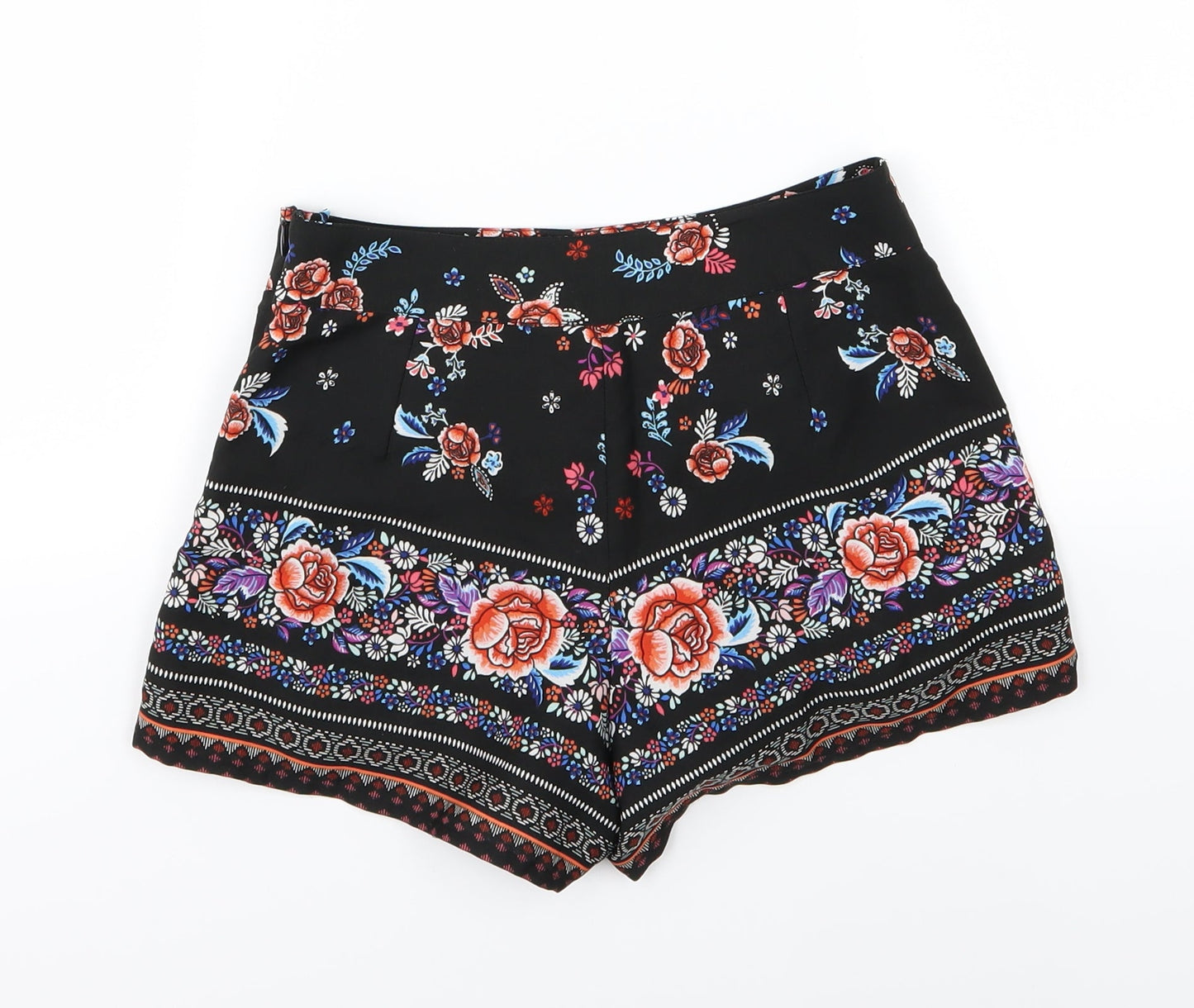 New Look Girls Black Floral Chiffon Sailor Shorts Size 10 Years