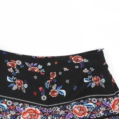 New Look Girls Black Floral Chiffon Sailor Shorts Size 10 Years