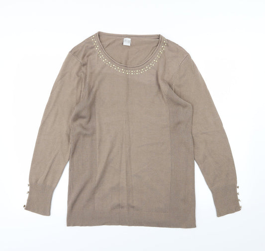 Preworn Womens Brown  Knit Pullover Jumper Size 14