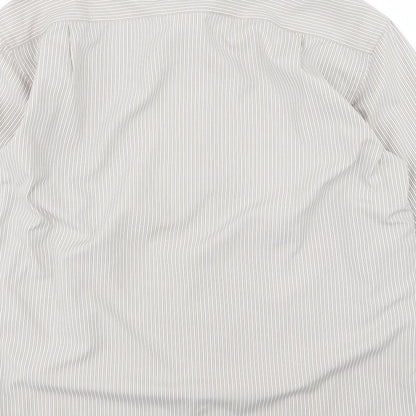 Mens UK Size M Marks and Spencer Brown  Button-Up Long Sleeve Casual Shirt