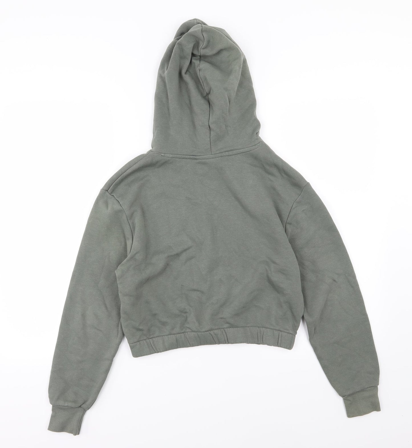 H&M Girls Green  Jersey Pullover Hoodie Size 10-11 Years  - NYC Cropped