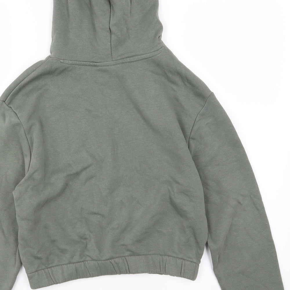 H&M Girls Green  Jersey Pullover Hoodie Size 10-11 Years  - NYC Cropped