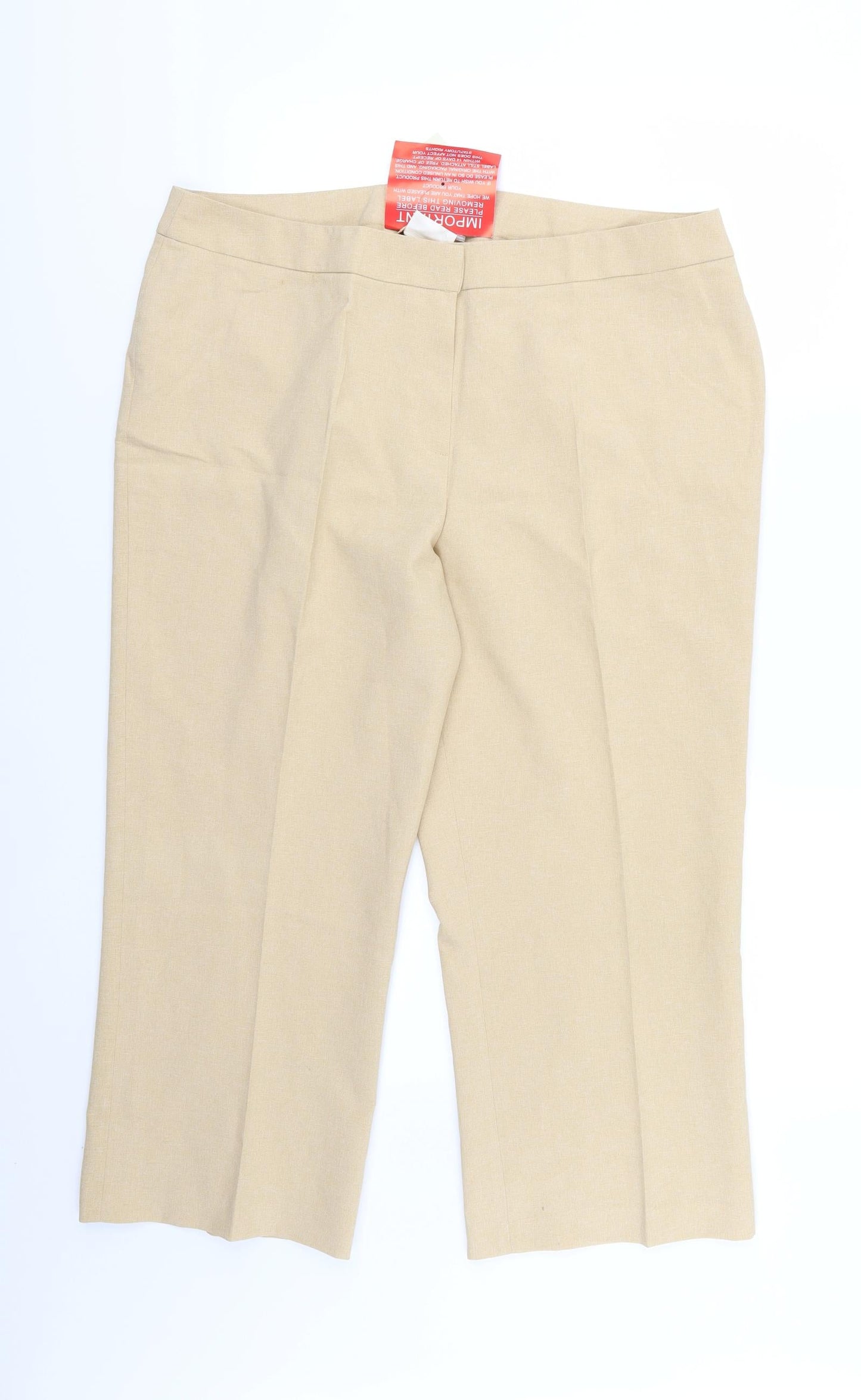 Womens UK Size 18 For Women Regular Fit  Beige Trousers