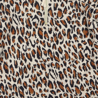 H&M Womens Brown Animal Print Knit Pullover Jumper Size XS