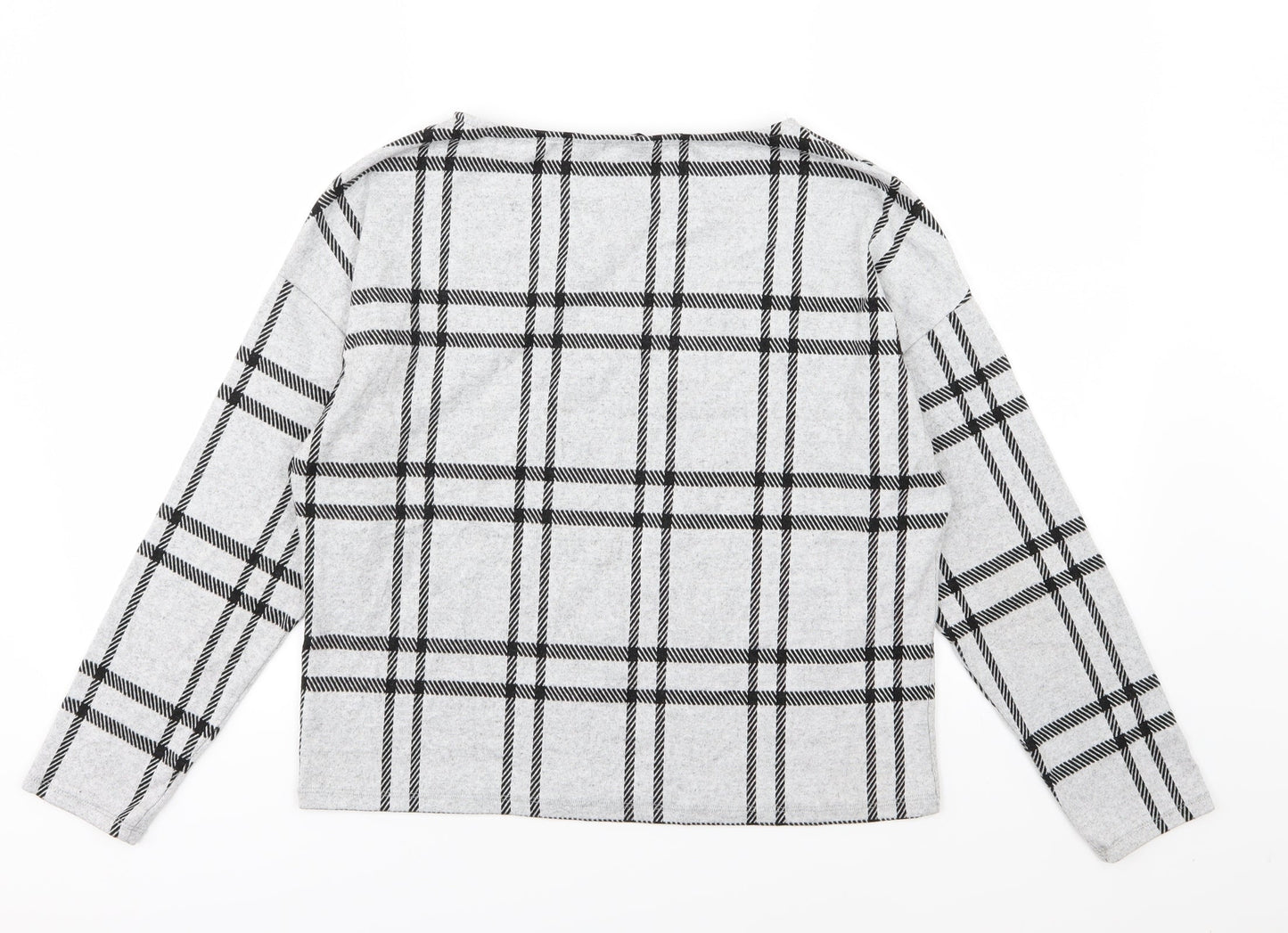 F&F Womens Grey Striped  Pullover Sweatshirt Size 12