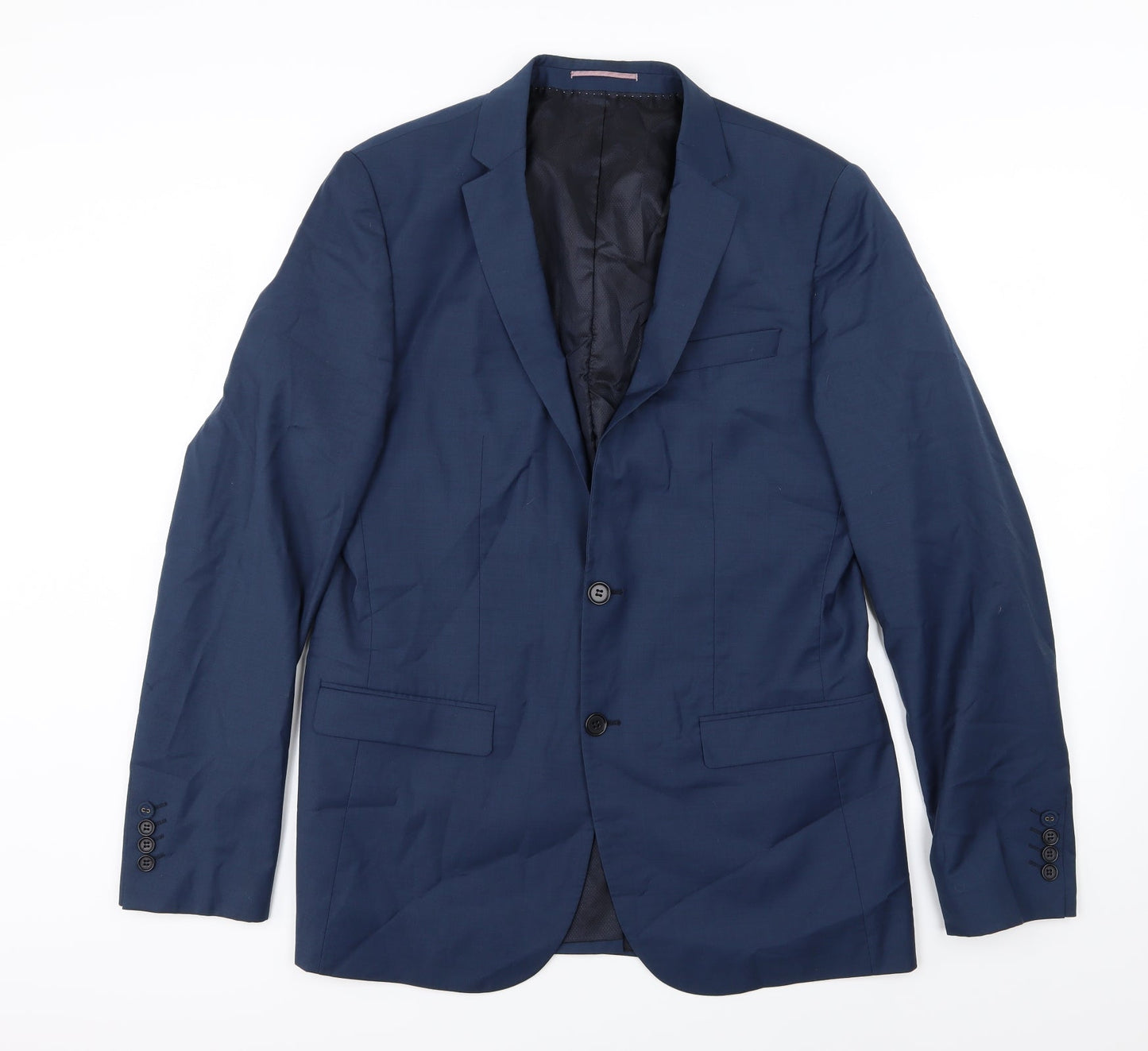 Mens UK Size 42 River Island Regular Blue Suit Jacket