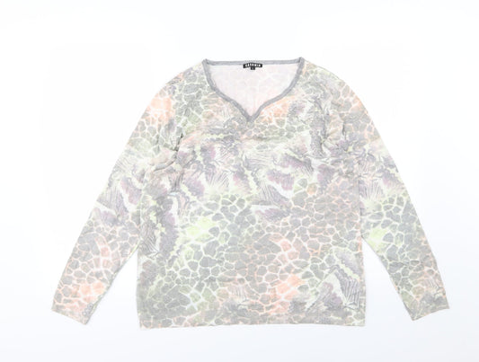 Casamia Womens Multicoloured Geometric Knit Pullover Jumper Size L