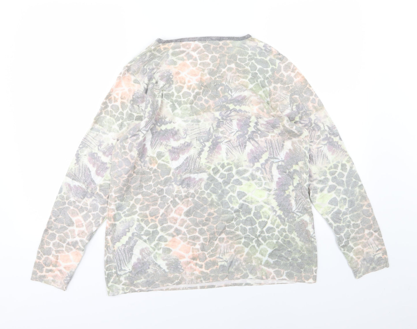 Casamia Womens Multicoloured Geometric Knit Pullover Jumper Size L