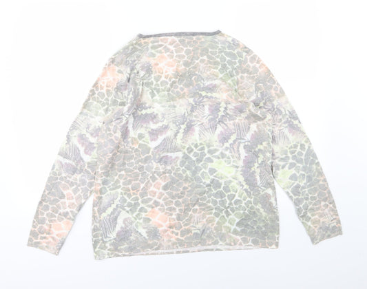 Casamia Womens Multicoloured Geometric Knit Pullover Jumper Size L