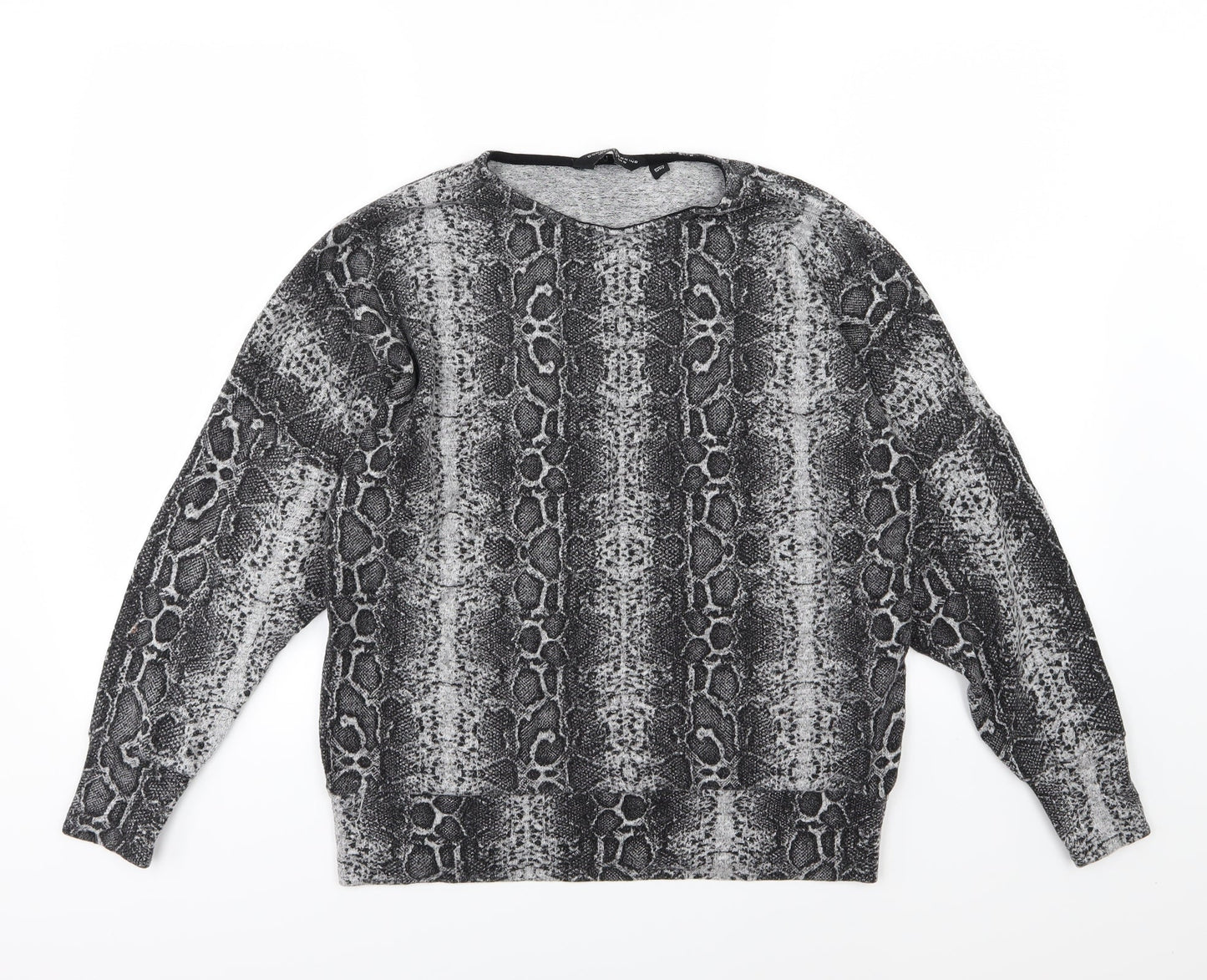 Dorothy Perkins Womens Grey Animal Print Knit Pullover Jumper Size 12