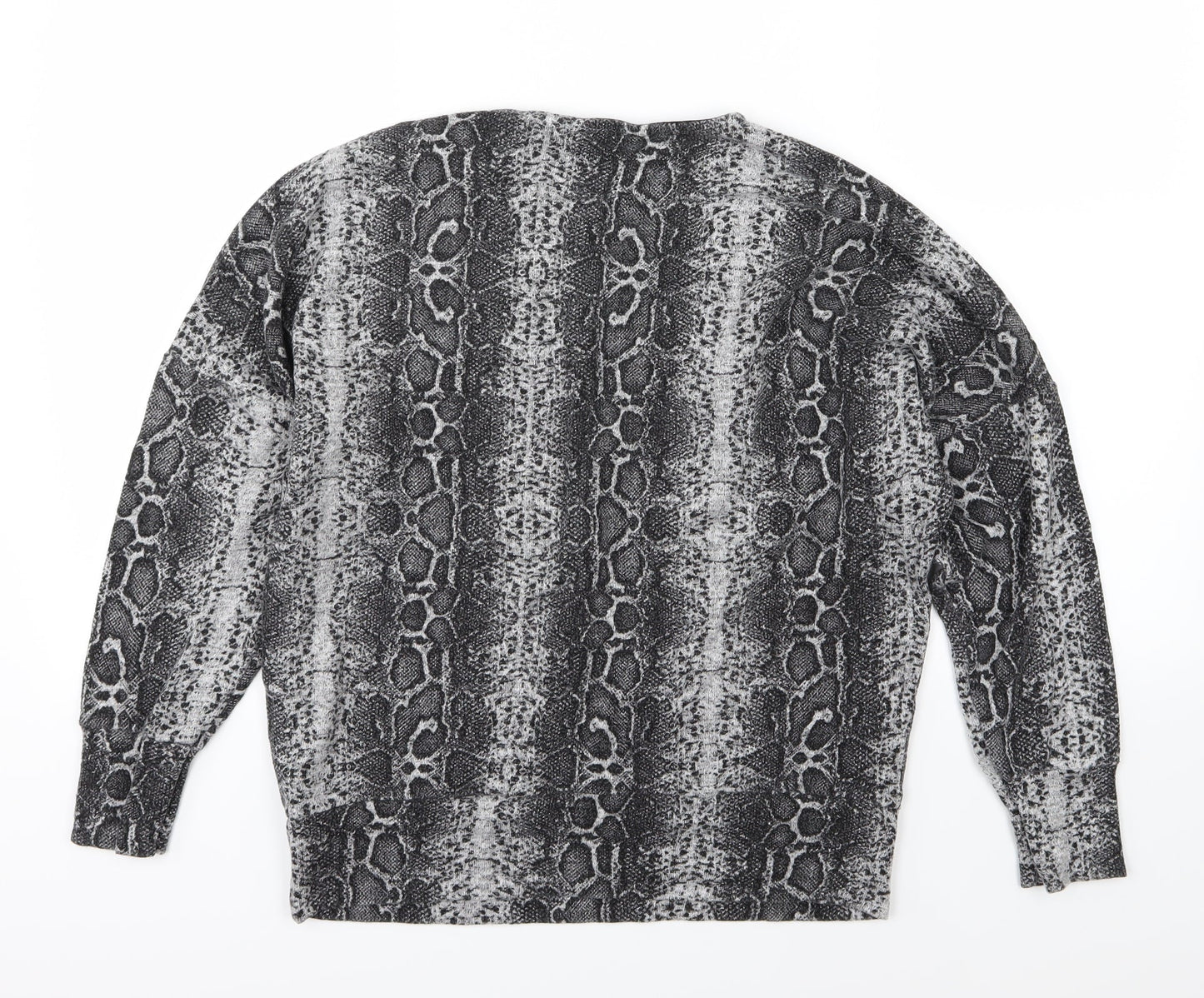 Dorothy Perkins Womens Grey Animal Print Knit Pullover Jumper Size 12