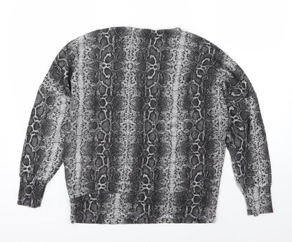 Dorothy Perkins Womens Grey Animal Print Knit Pullover Jumper Size 12