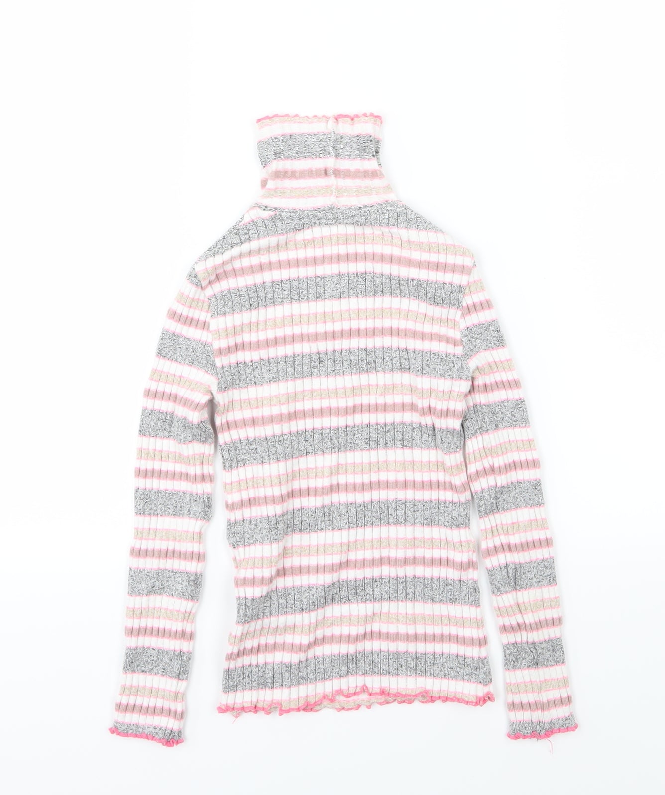 M&Co Girls Multicoloured Striped Knit Pullover Jumper Size 5-6 Years