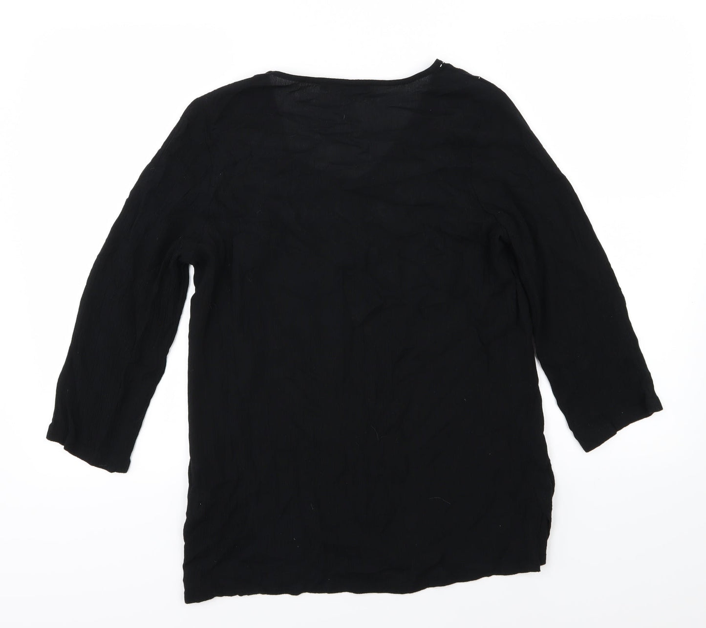 DASH Womens Black Floral  Basic Blouse Size 10