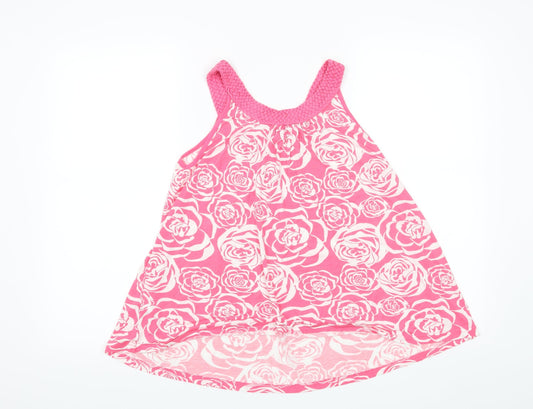 H&M Womens Pink Floral  Basic T-Shirt Size S