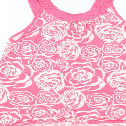 H&M Womens Pink Floral  Basic T-Shirt Size S