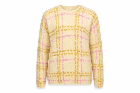 Miss Selfridge Womens Beige Check  Pullover Jumper Size 10