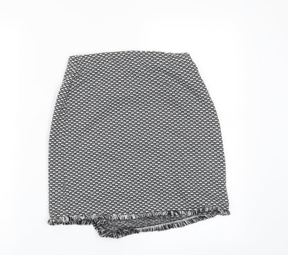 Atmosphere Womens Black Geometric  Mini Skirt Size 8