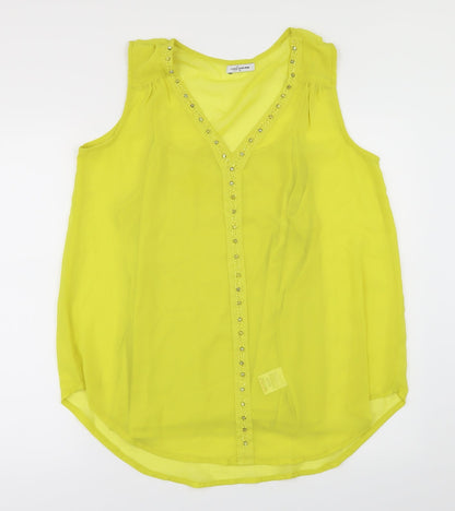 Womens UK Size 14 Simply Stock Shop Yellow Basic Blouse