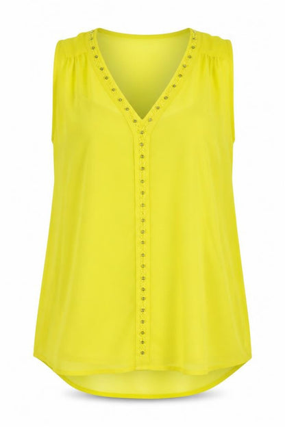 Womens UK Size 14 Simply Stock Shop Yellow Basic Blouse