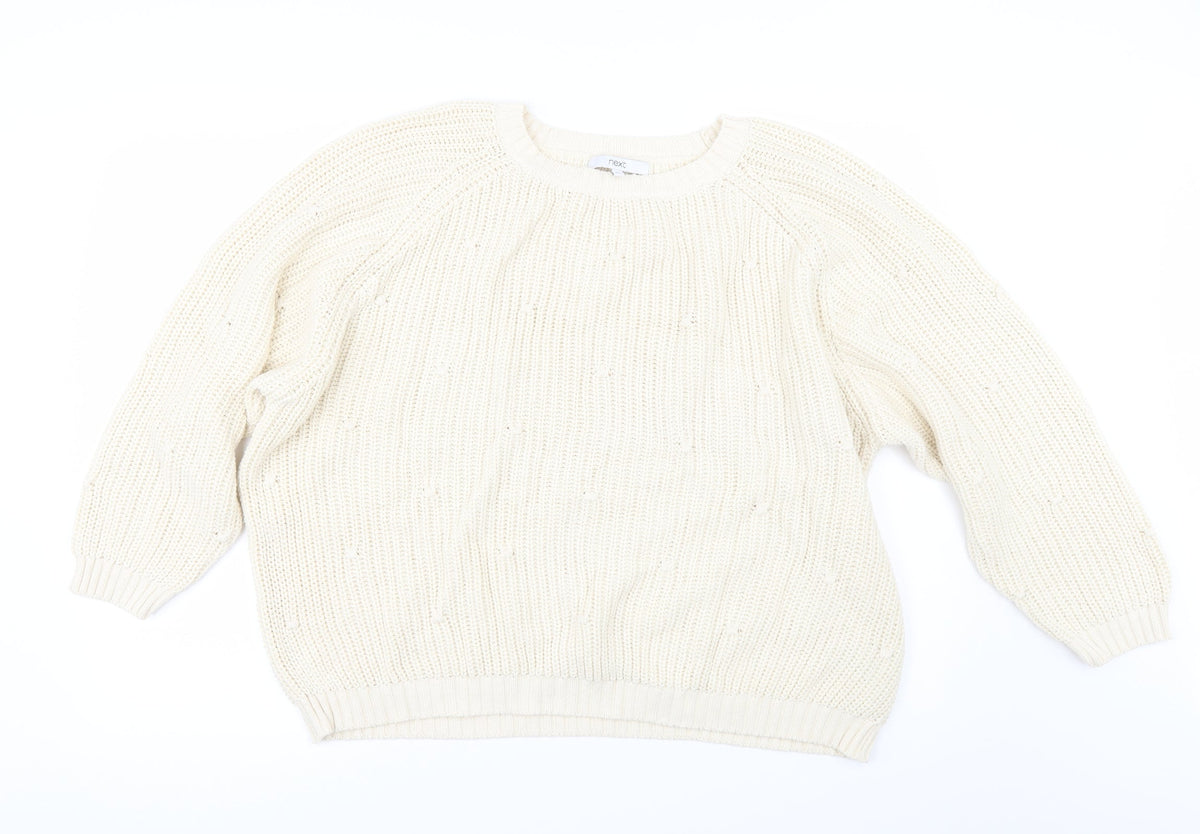 Next Womens Ivory   Pullover Jumper Size XL