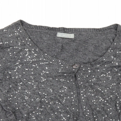 Per Una Womens Grey   Cardigan Jumper Size 12