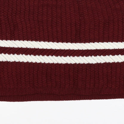 Preworn Womens Brown Striped Knit Pullover Jumper Size L  - Cropped