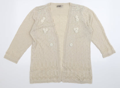 Abel Womens Beige   Cardigan Jumper Size 2XL