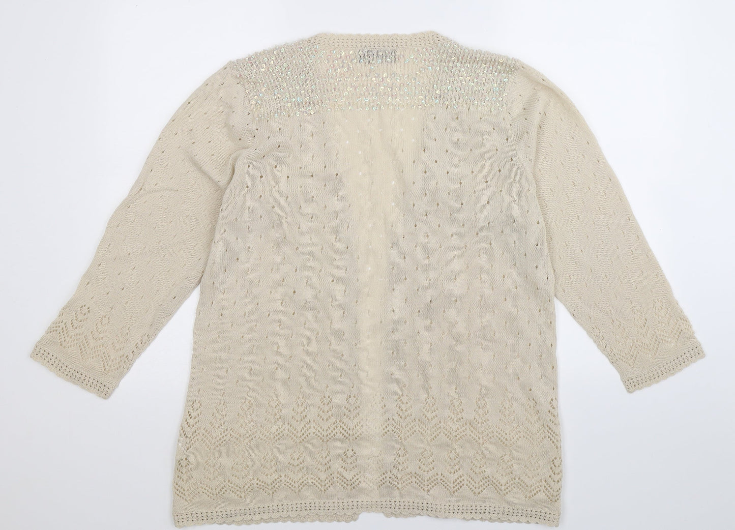 Abel Womens Beige   Cardigan Jumper Size 2XL