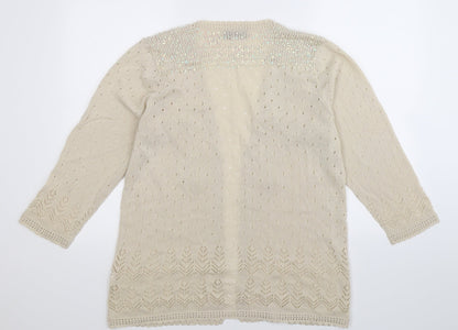 Abel Womens Beige   Cardigan Jumper Size 2XL