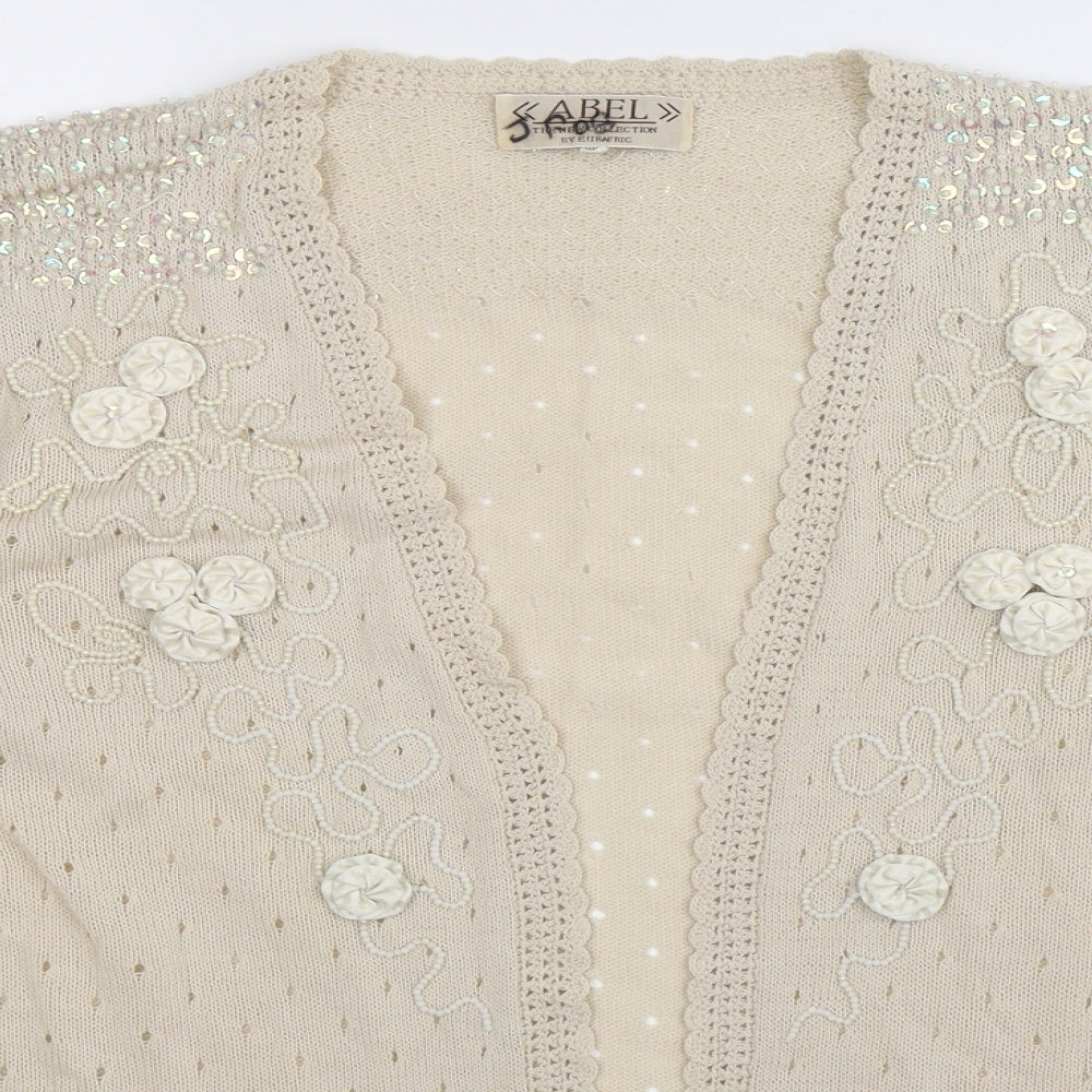 Abel Womens Beige   Cardigan Jumper Size 2XL
