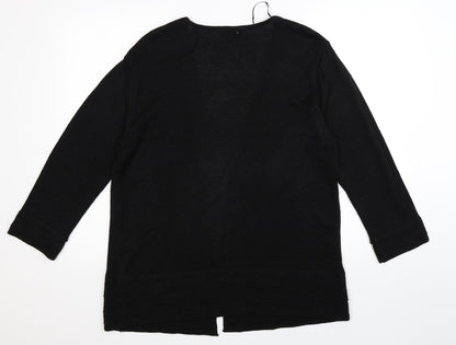 Elite Collection Womens Black  Knit Cardigan Jumper Size XL