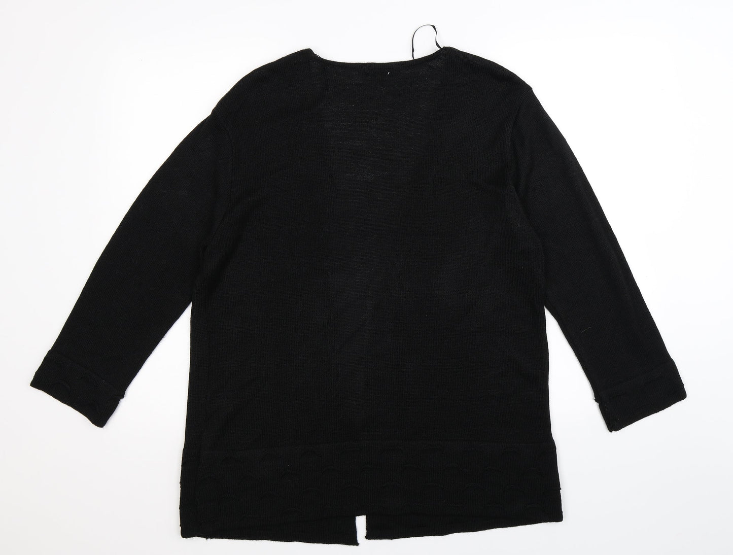 Elite Collection Womens Black  Knit Cardigan Jumper Size XL